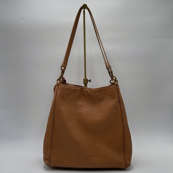 American Leather Co. Shoulder Bag - Caramel Brown 100% Leather - Double Straps - Picture 6 of 16